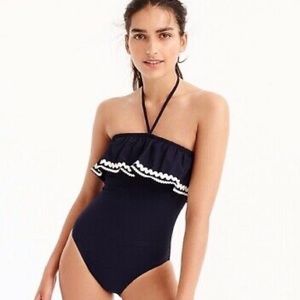 Jcrew bandeau rickrack swimsuit